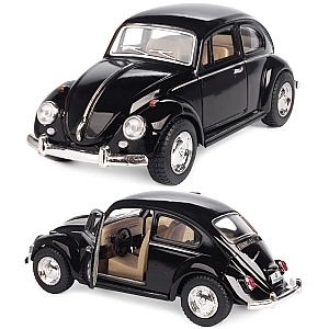Машинка металева Kinsmart KT5057W 1:32 1967 Volkswagen Classical Beetle (Жук) інерційна, двері відчиняються / Чорний