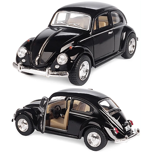 Машинка металева Kinsmart KT5057W 1:32 1967 Volkswagen Classical Beetle (Жук) інерційна, двері відчиняються / Чорний
