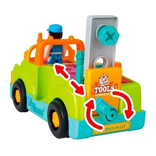 Музыкальный Автомобиль-Конструктор Ваговозик с инструментами HOLA 6109