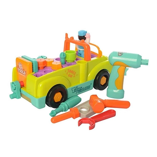 Музыкальный Автомобиль-Конструктор Ваговозик с инструментами HOLA 6109