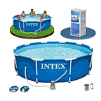 Басейн каркасний Intex Metal Frame 28202NP 305×76 см з фільтр-насосом 1250 л/год