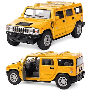 Машинка металева Kinsmart 1:40 2008 Hummer H2 SUV KT5337W інерційна, двері відчиняються / Жовтий