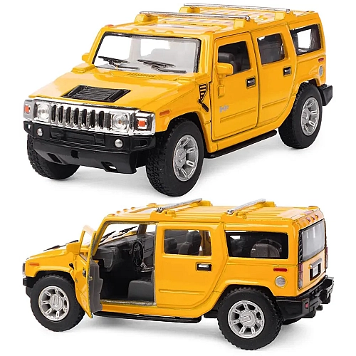 Машинка металева Kinsmart 1:40 2008 Hummer H2 SUV KT5337W інерційна, двері відчиняються / Жовтий