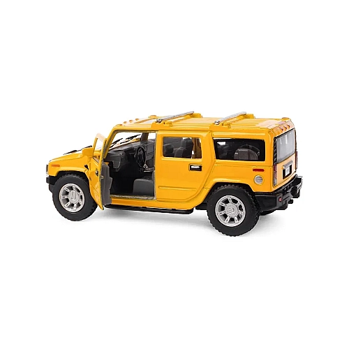 Машинка металева Kinsmart 1:40 2008 Hummer H2 SUV KT5337W інерційна, двері відчиняються / Жовтий