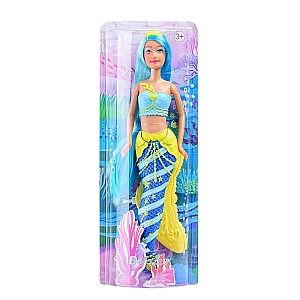 Лялька русалка "Морська чарівниця" кофточка блакитна з жовтим 8483-4 Defa Lucy