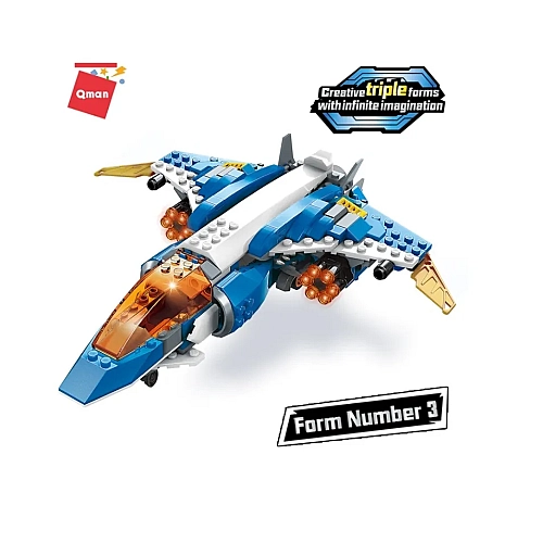 Конструктор Qman 3в1: Вертоліт, Літак, Дракон - 604 деталі