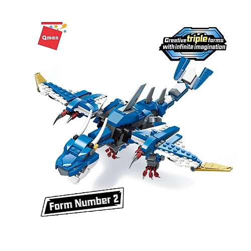 Конструктор Qman 3в1: Вертоліт, Літак, Дракон - 604 деталі