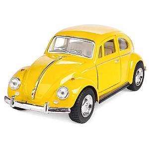 Машинка металева Kinsmart KT5057W 1:32 1967 Volkswagen Classical Beetle (Жук) інерційна, двері відчиняються / Жовтий