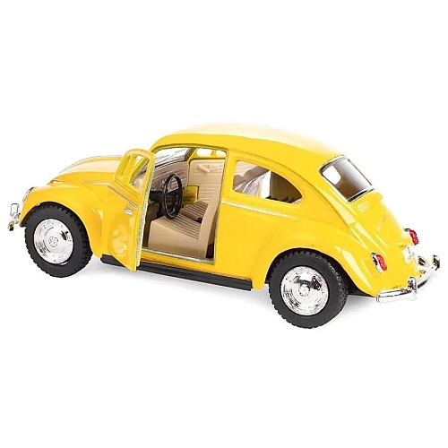 Машинка металева Kinsmart KT5057W 1:32 1967 Volkswagen Classical Beetle (Жук) інерційна, двері відчиняються / Жовтий