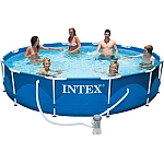 ​Басейн каркасний Intex 28212NP Metal Frame 366×76 см, 6503 л, з фільтр-насосом 220–240 В