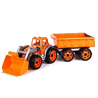 Іграшка Трактор з причепом та з рухомим ковшем 3688 Помаранчевий