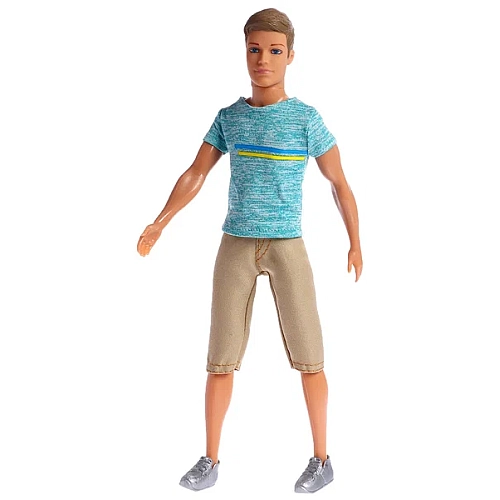 Лялька Defa Kevin 30 см, хлопець у бірюзовій футболці та бріджах (8372)