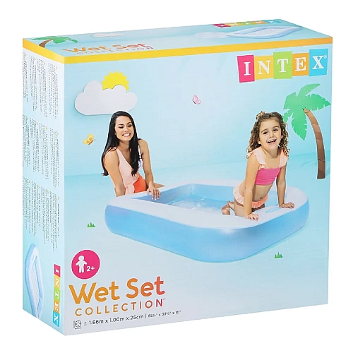 Дитячий надувний басейн INTEX 57403NP з надувним дном, 166x100x28 см