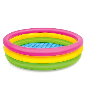 Дитячий надувний басейн 57412 Р-Р 114х25см "Веселка" 136л, від 2 років, надувне дно