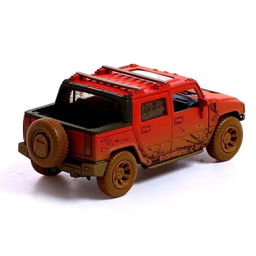 Модель машини Kinsmart 1:40 "HUMMER H2 SUT (Muddy)" інерція KT5097WY / Червона