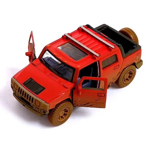 Модель машини Kinsmart 1:40 "HUMMER H2 SUT (Muddy)" інерція KT5097WY / Червона