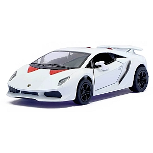 Машинка металева Kinsmart Lamborghini Sesto Elemento 1:38 (інерційна, білий) KT5359W