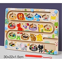 Дерев'яна магнітна дошка C66148 (40) стилус, сортер, кольори, цифри, в коробці