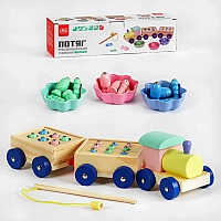 гр Потяг 57841 (36) "4FUN Game Club Wood", магнітна риболовля, сортер, каталка, у коробці