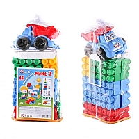 Конструктор з великими деталями "Макс 2 ТехноК" 45 деталей, машинка 1523