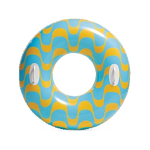 Надувне коло Intex 59256 "Вир" 91 см з ручками, від 9 років, Блакитний