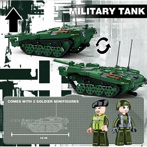 Конструктор Sluban Шведський Танк STRV-103 з фігурками, 692 деталі, M38-B1010