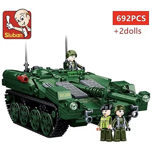 Конструктор Sluban Шведський Танк STRV-103 з фігурками, 692 деталі, M38-B1010