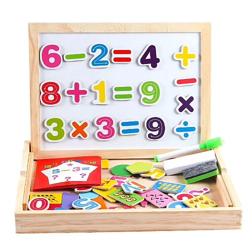 Дерев'яна магнітна двостороння дошка для малювання MD0815A