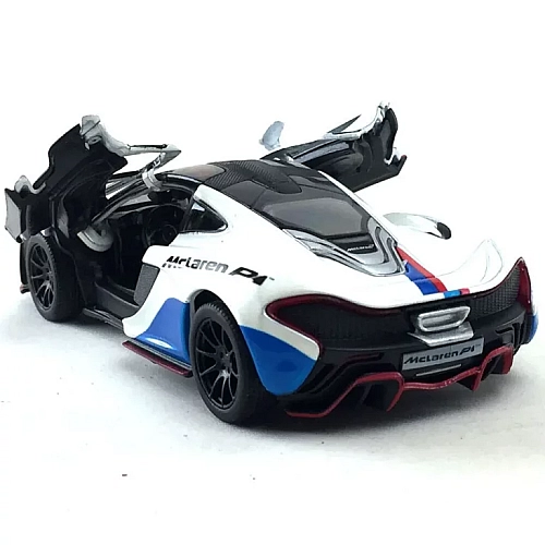 Машинка металева Kinsmart 1:36 McLaren P1 інерційна, KT5393WF Білий з принтом