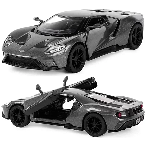 Машинка металева Kinsmart 1:38 2017 Ford GT інерційна, двері відчиняються KT5391W / Сріблястий