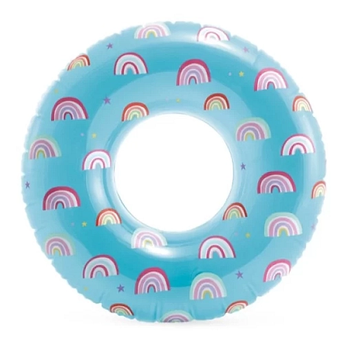 Надувне коло Веселка 81 см від 8 років, блакитне, Intex 59259NP