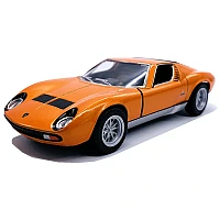 Машинка металлическая Kinsmart KT5390W 1:34 1971 Lamborghini Miura P400 SV инерционная, двери открываются / Оранжевый