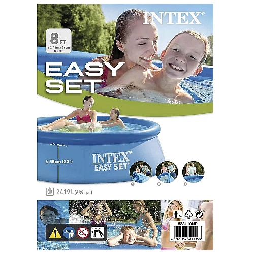 Бассейн надувной Intex 28110 NP размером 244х76см, объем: 2420л, вес: 6,3 кг