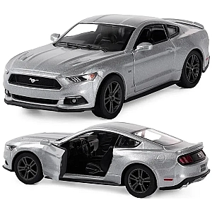 Масштабна модель Ford Mustang GT 2015 Kinsmart 1:38, інерційний механізм, KT5386W Сріблястий