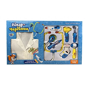 Набор врача, 8 предметов с халатом, световые и звуковые эффекты 9911B