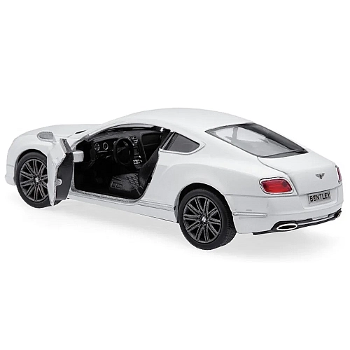 Машинка металлическая Kinsmart 1:38 Bentley Continental GT 2012 (инерционная, двери открываются, белая KT5369W)