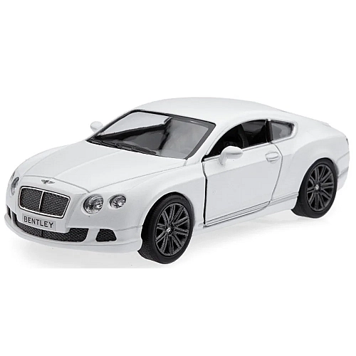 Машинка металлическая Kinsmart 1:38 Bentley Continental GT 2012 (инерционная, двери открываются, белая KT5369W)