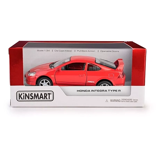 Металева машинка Kinsmart 1:34 Honda Integra Type R KT5053W, інерційна / Червона
