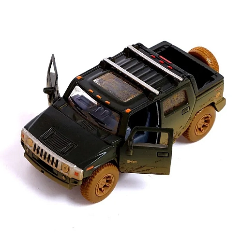 Модель машини Kinsmart 1:40 "HUMMER H2 SUT (Muddy)" інерція KT5097WY / Чорний
