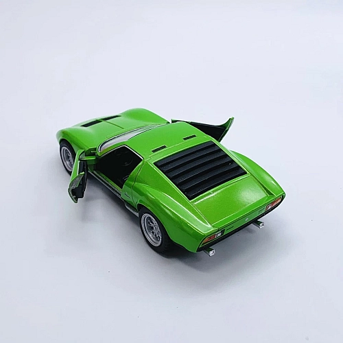 Машинка металева Kinsmart KT5390W 1:34 1971 Lamborghini Miura P400 SV інерційна, двері відчиняються / Зелений