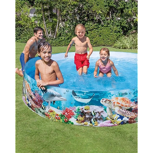 Бассейн круглый каркасный Intex 58472 "Морское дно", 244х46см