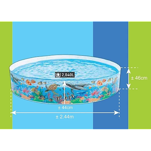 Басейн круглий каркасний Intex 58472 "Морське дно", 244х46см