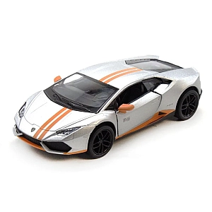 Машинка металева Kinsmart 1:36 Lamborghini Huracán LP610-4 Avio (інерційна, сріблястий) KT5401W