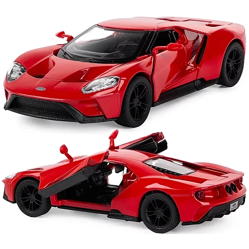 Машинка металлическая Kinsmart 1:38 2017 Ford GT инерционная, дверь открывается KT5391W / Красный