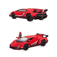 Металева машинка Kinsmart 1:36 Matte Lamborghini Veneno, інерційна, червона, KT5370W