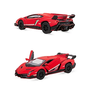 Металева машинка Kinsmart 1:36 Matte Lamborghini Veneno, інерційна, червона, KT5370W