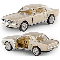 Машинка металева Kinsmart 1:36 Ford Mustang інерційна, двері відчиняються KT5351W / Світло-бежевий