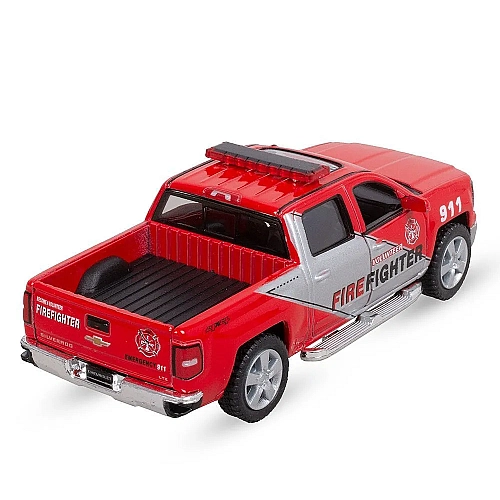 Машинка металева Kinsmart 1:46 2014 Chevrolet Silverado Fire Fighter інерційна, двері та багажник відчиняються KT5381WPR