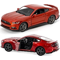Масштабна модель Ford Mustang GT 2015 Kinsmart 1:38, інерційний механізм, KT5386W Помаранчевий