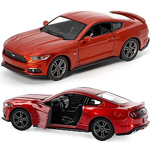 Масштабна модель Ford Mustang GT 2015 Kinsmart 1:38, інерційний механізм, KT5386W Помаранчевий